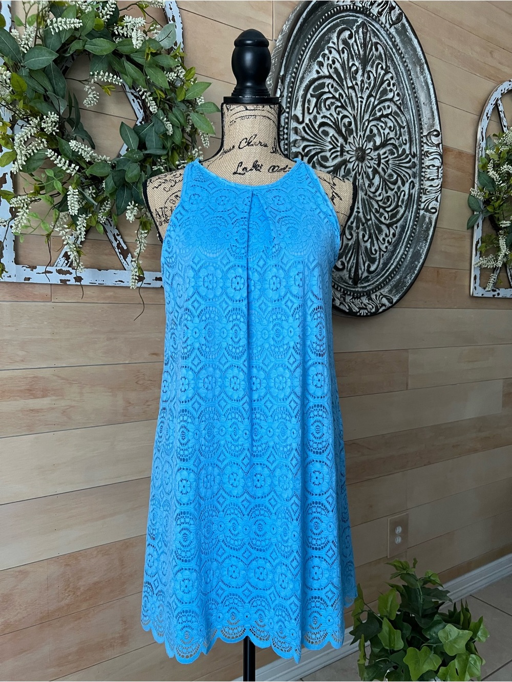 Speechless Blue Lace Mini Swing Dress - Women Size XSmall